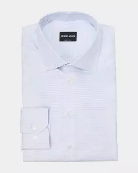 Мужская хлопковая классическая рубашка из корзинчатого плетения Giorgio Armani, цвет Solid White