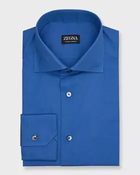 Мужская хлопковая классическая рубашка Trofeo Comfort ZEGNA, цвет Bright Blue Solid