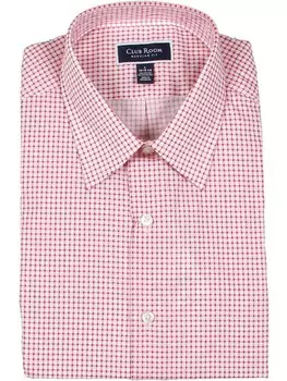 Мужская хлопковая классическая рубашка в клетку с принтом Club Room, красный