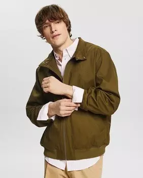 Мужская хлопковая куртка Харрингтон Esprit, хаки