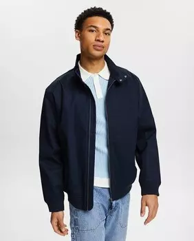 Мужская хлопковая куртка Харрингтон Esprit, темно-синий