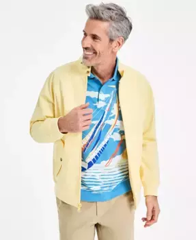 Мужская хлопковая куртка Harrington с воротником-стойкой Club Room, желтый