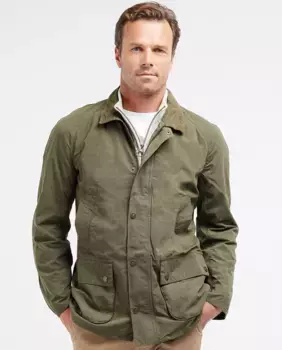 Мужская хлопковая куртка на молнии Barbour, темно-зеленый