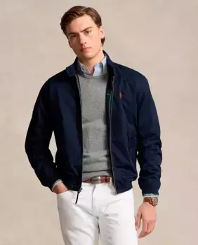 Мужская хлопковая куртка на молнии Polo Ralph Lauren, темно-синий