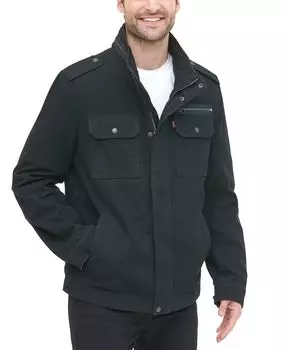 Мужская хлопковая куртка на молнии спереди Levi's, черный