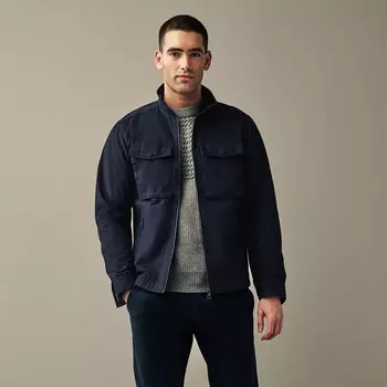 Мужская хлопковая куртка NEXT, темно-синий