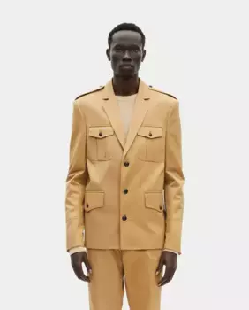 Мужская хлопковая куртка прямого кроя The Kooples, коричневый