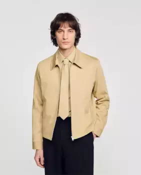 Мужская хлопковая куртка Sandro, бежевый