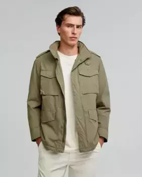 Мужская хлопковая куртка со съемным капюшоном Scalpers, цвет Kaki