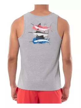 Мужская хлопковая майка с рисунком Guy Harvey, цвет Sport Grey Heather