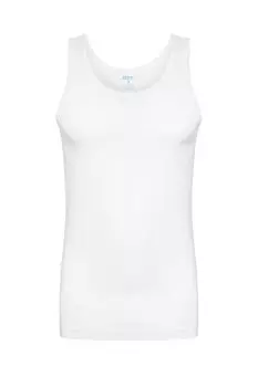 Мужская хлопковая майка с U-образным вырезом на бретелях 114 TOLIN, белый