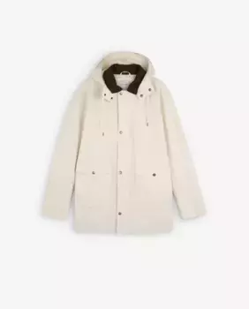 Мужская хлопковая парка с застежкой-кнопкой Scalpers, белый