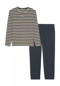 Мужская хлопковая пижама Mix & Match из двух частей Marc O'Polo, цвет Beige White Navy