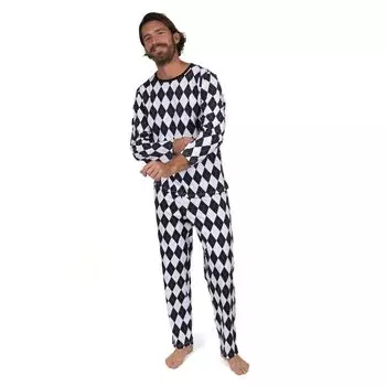 Мужская хлопковая пижама свободного покроя Leveret из двух предметов Argyle