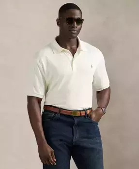 Мужская хлопковая поло Big & Tall Classic Fit Polo Ralph Lauren, белый