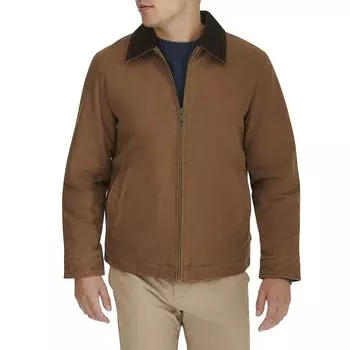 Мужская хлопковая рабочая куртка Dockers со шнуровым воротником, цвет Dark Khaki