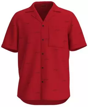 Мужская хлопковая рубашка обычного кроя Ellino с логотипом HUGO