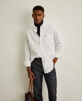 Мужская хлопковая рубашка обычного кроя Lion Of Porches, белый