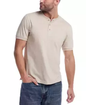 Мужская хлопковая рубашка-поло с микро-полосками Regular-Fit Weatherproof Vintage, коричневый/бежевый