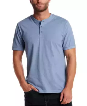 Мужская хлопковая рубашка-поло с микро-полосками Regular-Fit Weatherproof Vintage, синий