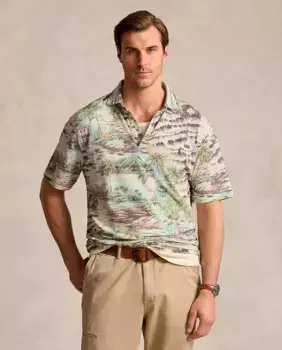 Мужская хлопковая рубашка-поло стандартного кроя больших размеров Polo Ralph Lauren, мультиколор