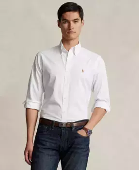 Мужская хлопковая рубашка Purepress Oxford Polo Ralph Lauren, белый