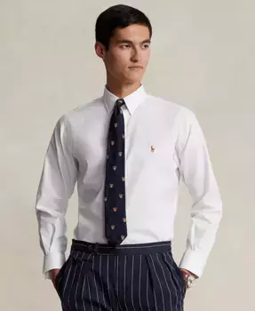 Мужская хлопковая рубашка Purepress Oxford Polo Ralph Lauren, белый
