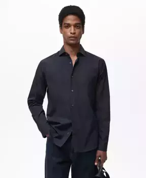 Мужская хлопковая рубашка Regular-Fit MANGO, синий