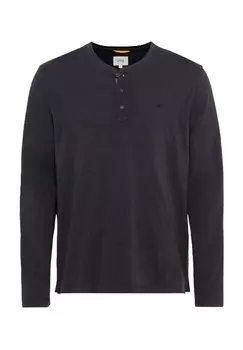 Мужская хлопковая рубашка с длинным рукавом и горловиной на горловине Camel active, цвет 88 Asphalt