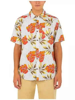 Мужская хлопковая рубашка с гавайским принтом Hurley, цвет Barely Bone
