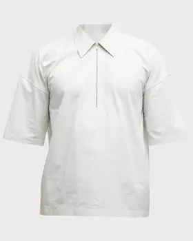 Мужская хлопковая рубашка с молнией до половины Jil Sander