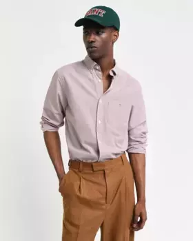 Мужская хлопковая рубашка с полосатым узором Gant, красный