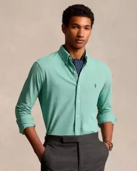 Мужская хлопковая рубашка стандартного кроя Polo Ralph Lauren, мятно-зеленый