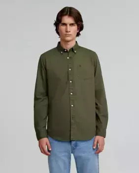 Мужская хлопковая рубашка стандартного кроя Scalpers, цвет Kaki