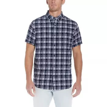 Мужская хлопковая рубашка в клетку на пуговицах Weatherproof Vintage, цвет Shadow