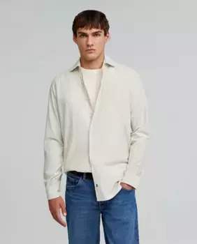 Мужская хлопковая рубашка в полоску стандартного кроя Scalpers, зеленый