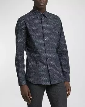 Мужская хлопковая спортивная рубашка Midnight Brioni, цвет White Navy