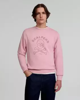 Мужская хлопковая толстовка прямого кроя Scalpers, розовый