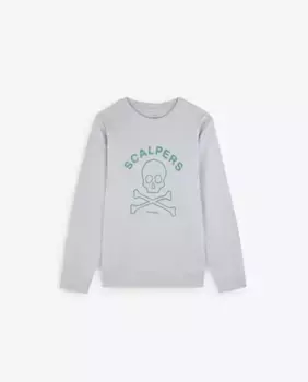 Мужская хлопковая толстовка прямого кроя Scalpers, светло-серый