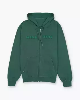 Мужская хлопковая толстовка с капюшоном и молнией Makarthy, темно-зеленый