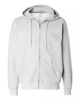 Мужская хлопковая толстовка с капюшоном и застежкой-молнией Ultimate Hanes, цвет ash