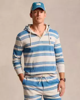 Мужская хлопковая толстовка с капюшоном Polo Ralph Lauren, синий