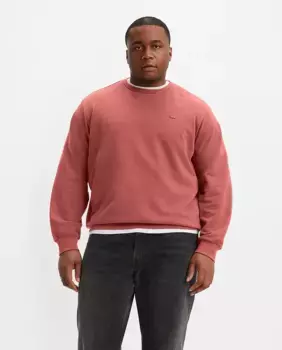 Мужская хлопковая толстовка с круглым вырезом больших размеров Levi's, красный