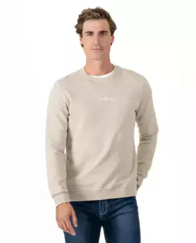 Мужская хлопковая толстовка с круглым вырезом Makarthy, бежевый