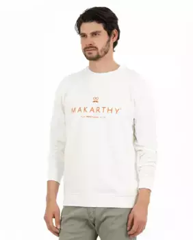 Мужская хлопковая толстовка с круглым вырезом Makarthy, белый