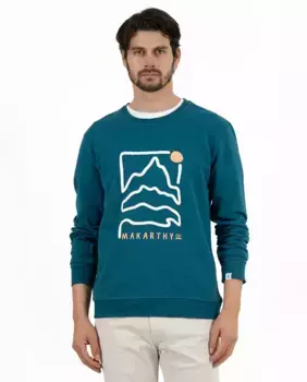 Мужская хлопковая толстовка с круглым вырезом Makarthy, синий