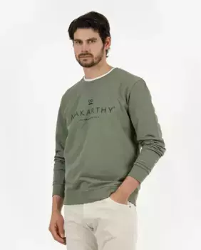 Мужская хлопковая толстовка с круглым вырезом Makarthy, зеленый