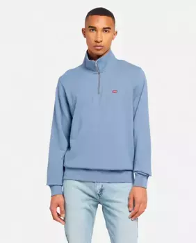 Мужская хлопковая толстовка с молнией до горла Levi's, синий