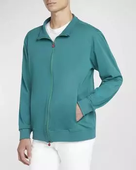 Мужская хлопковая толстовка с молнией во всю длину Kiton, цвет Green