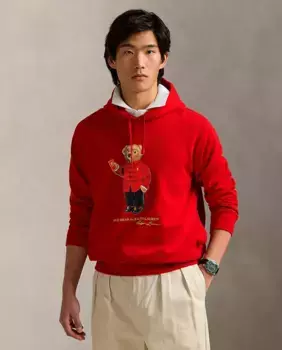 Мужская хлопковая толстовка с Polo Bear Polo Ralph Lauren, красный